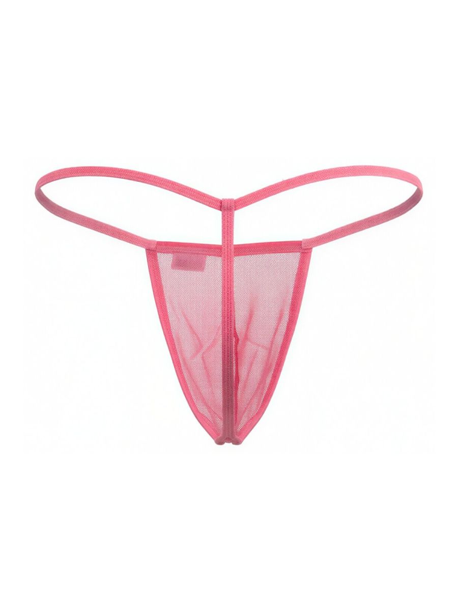 CandyMan 9586 Mens Sexy G-string Thong Pink Mesh