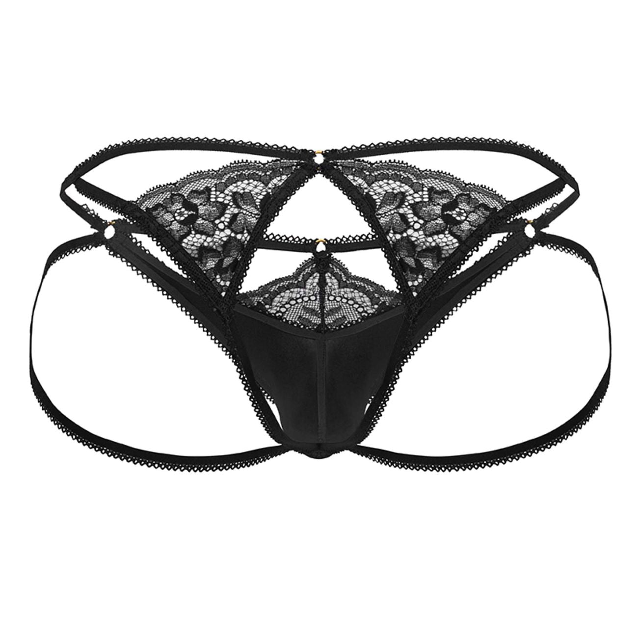 CandyMan 99770 Lace Jock Thongs Black