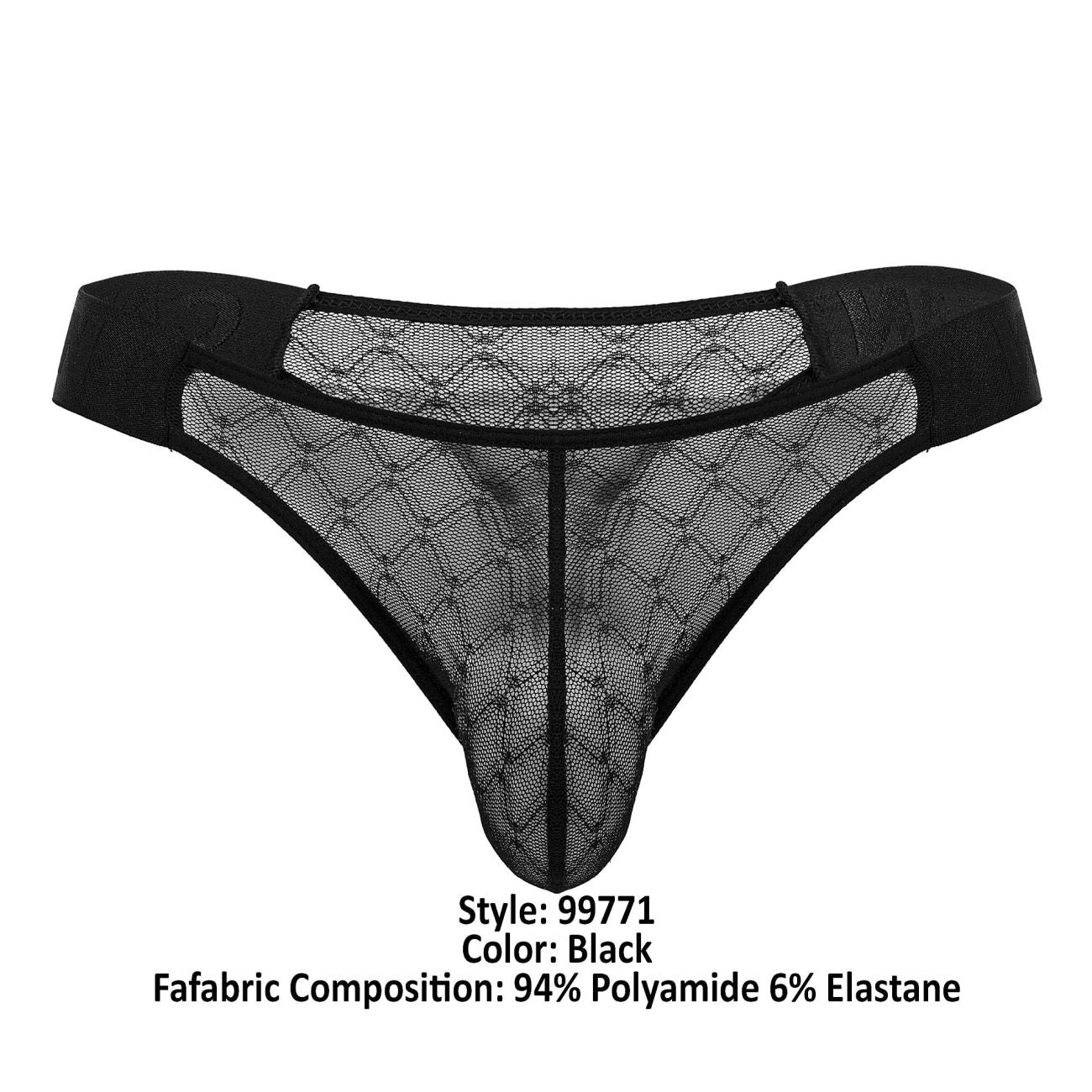 CandyMan 99771 Mesh Thongs Black