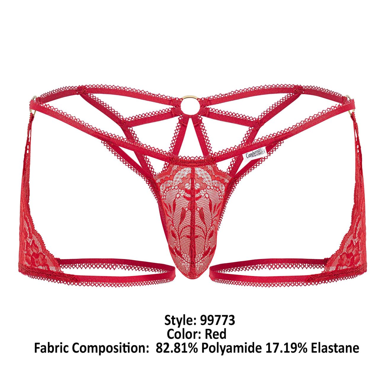 CandyMan 99773 Lace Trunks Thongs Red