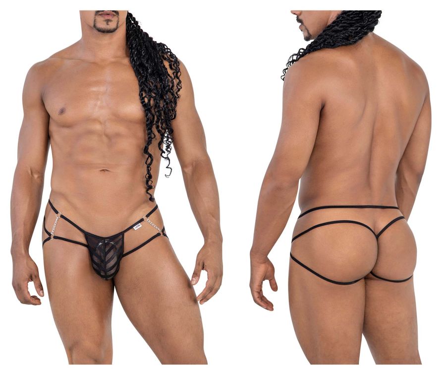 CandyMan 99793 Mesh Jock Thongs Black
