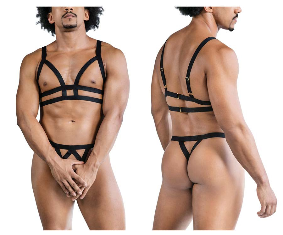 CandyMan 99822 Two Piece Lingerie Outfit Black