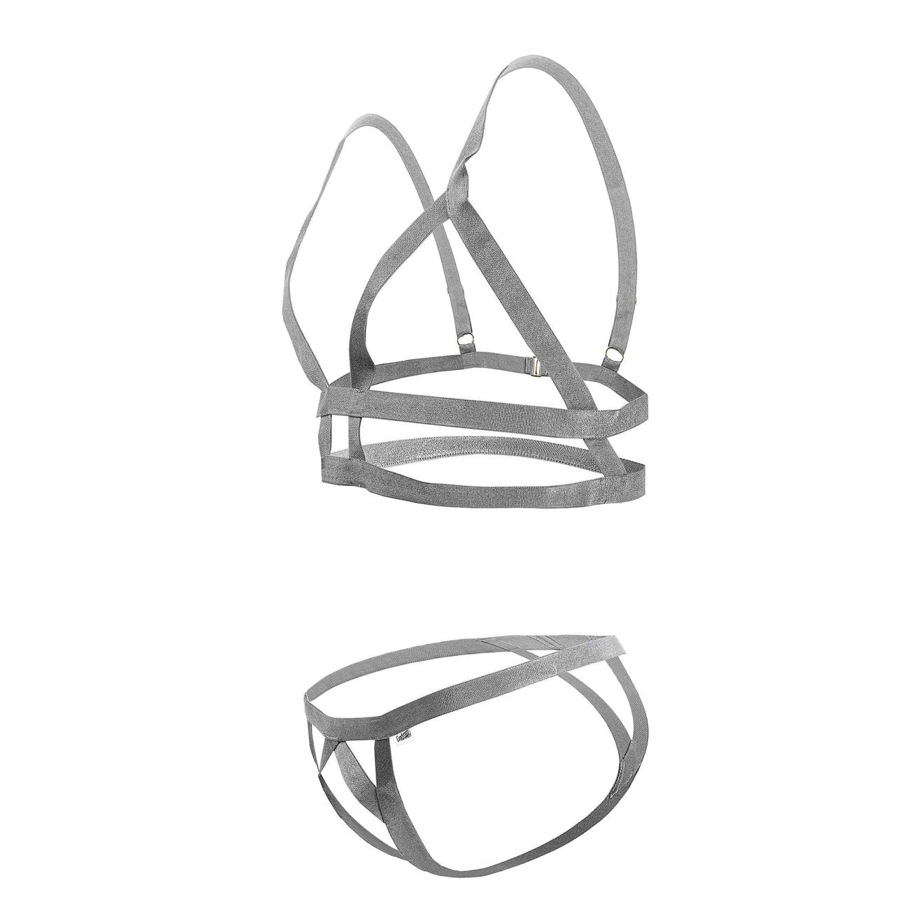 CandyMan 99822 Two Piece Lingerie Outfit Gray