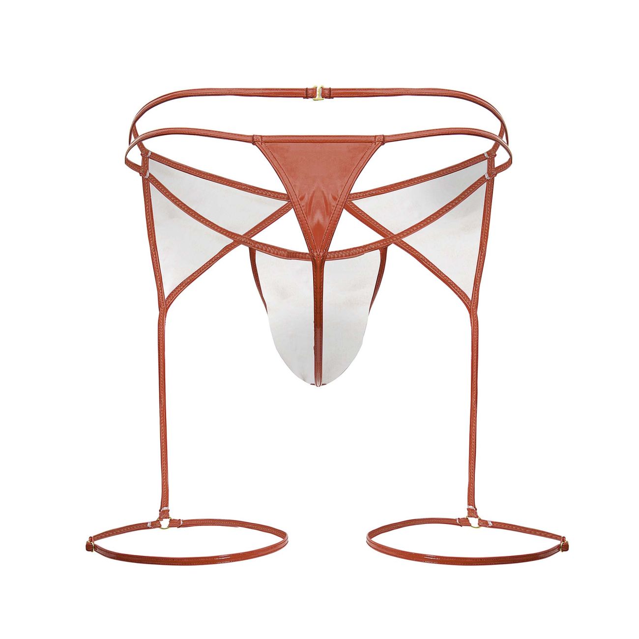 CandyMan 99825 Dom Outfit Mens Garterbelt Thong Red