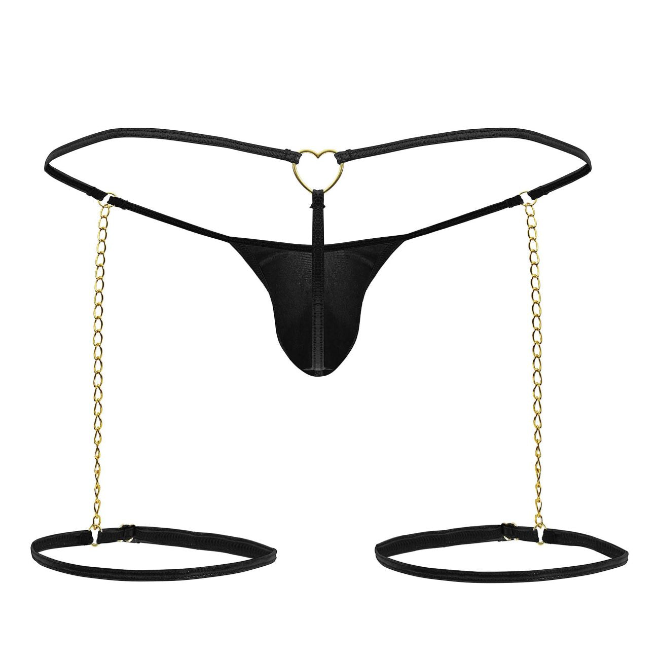 CandyMan 99827 Chain-Garter Thongs Black
