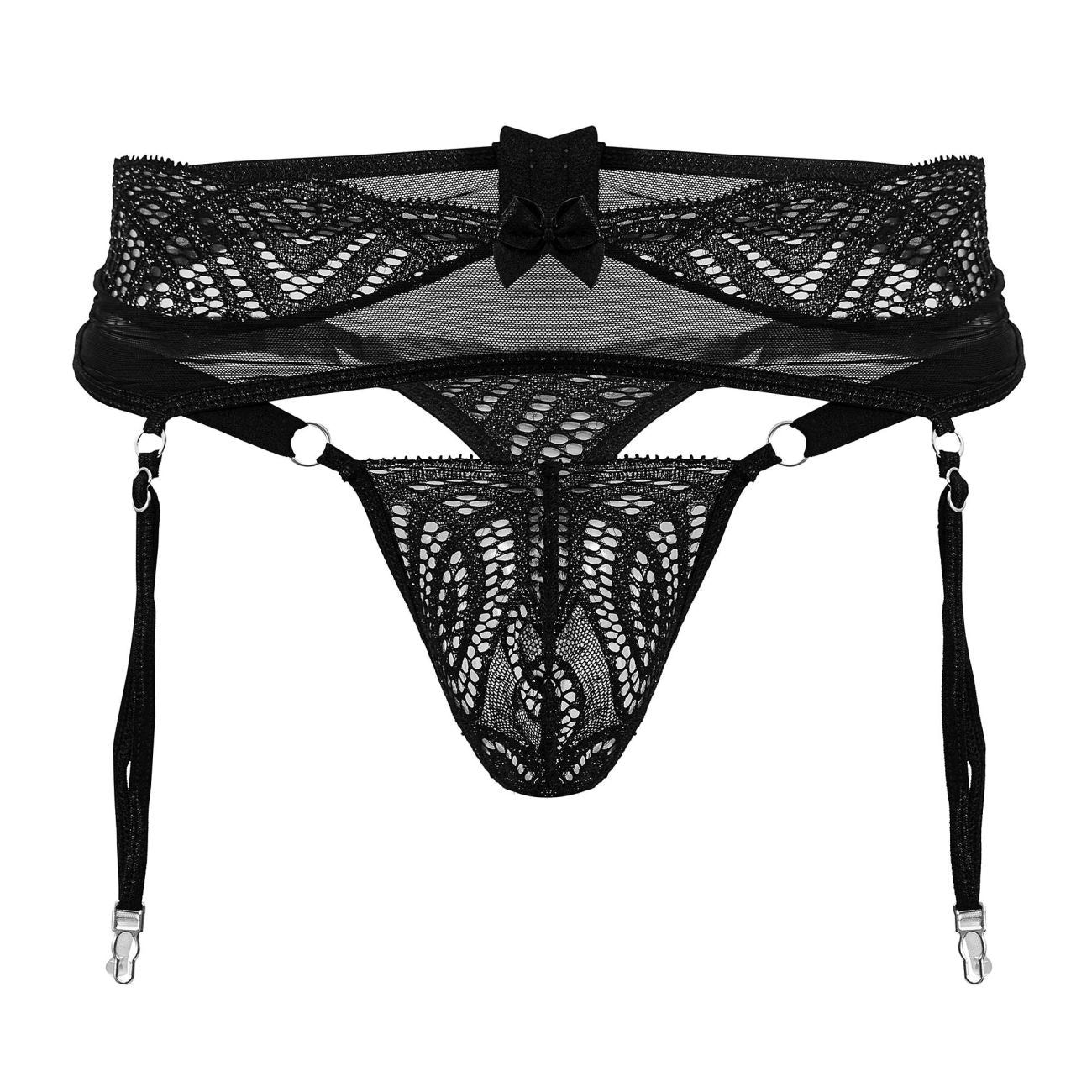 CandyMan 99837 Mens Lace-Garter Outfit Black