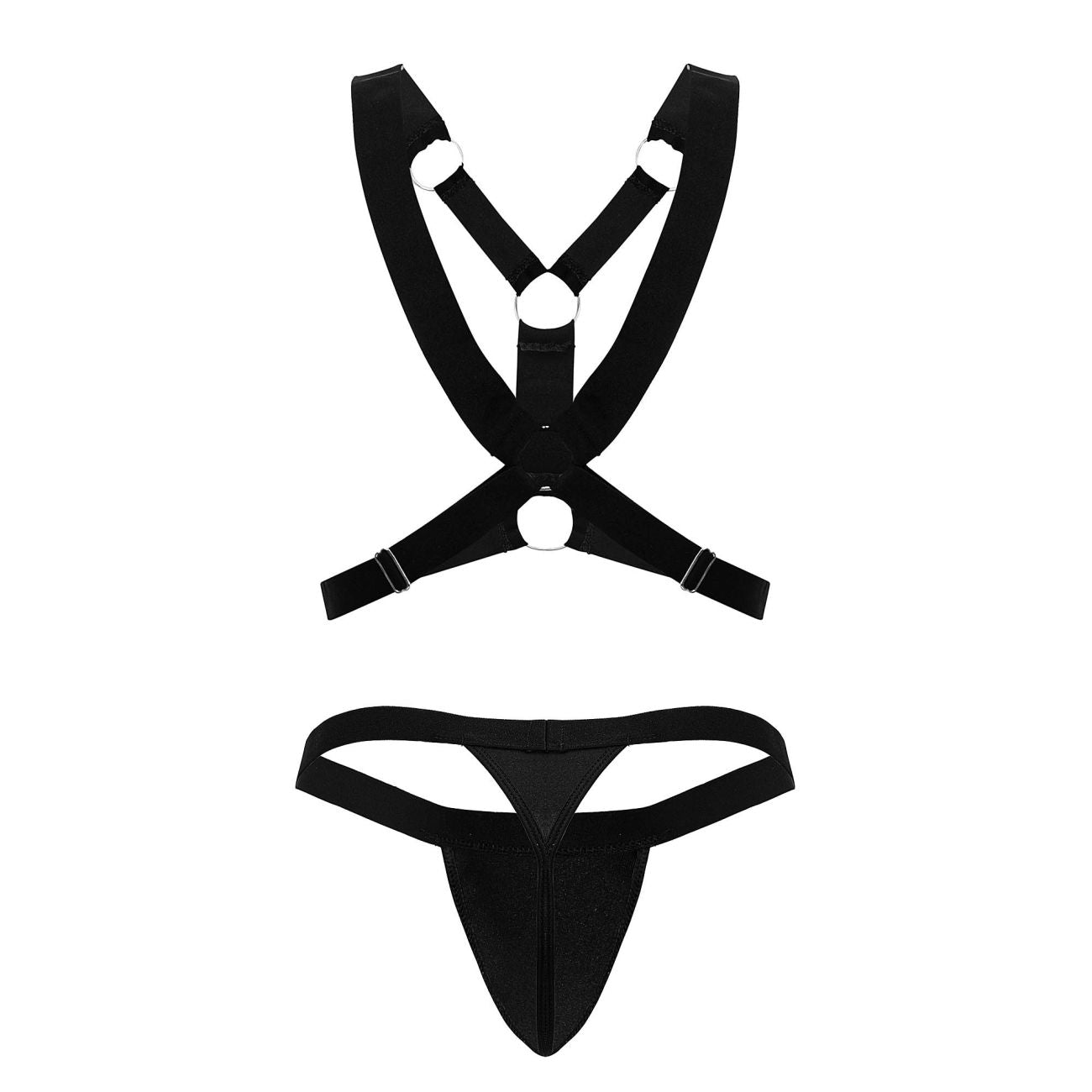 CandyMan 99850 Three Piece Outfit Mens Harness Set Black