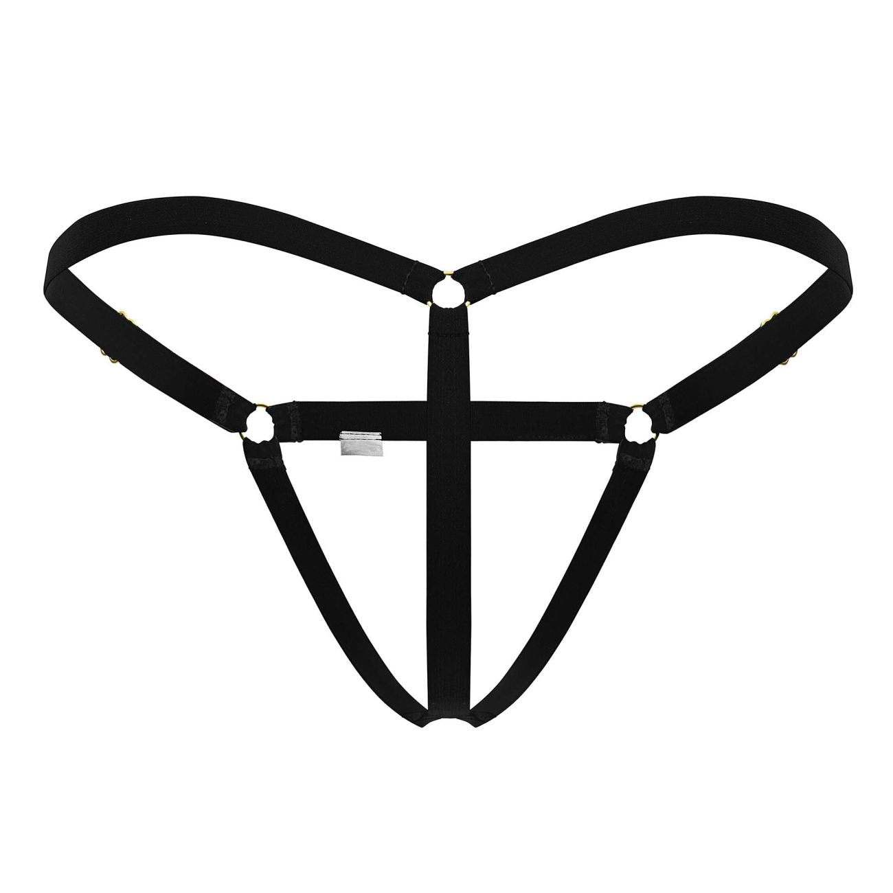 CandyMan 99852 Mens Strap Nudist Thongs Black