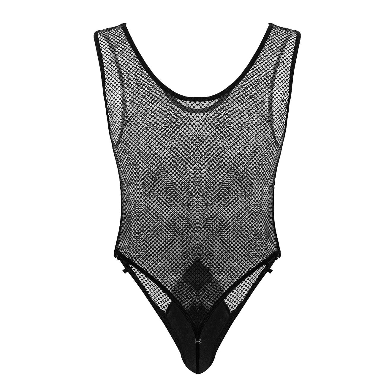 CandyMan 99858 Mens See-through Fishnet Bodysuit Black