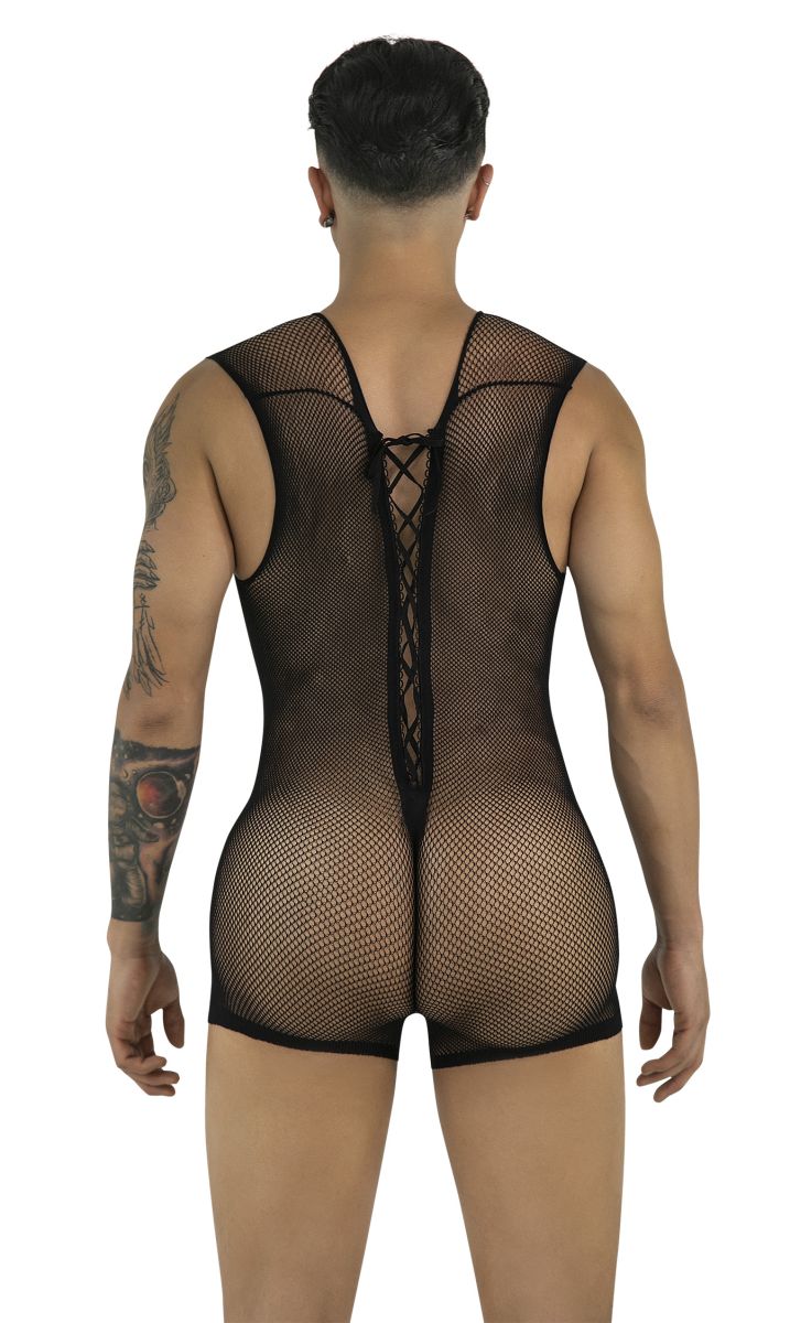 CandyMan 99956 Mens Sexy Sleeveless See-Through Fishnet Bodysuit Black