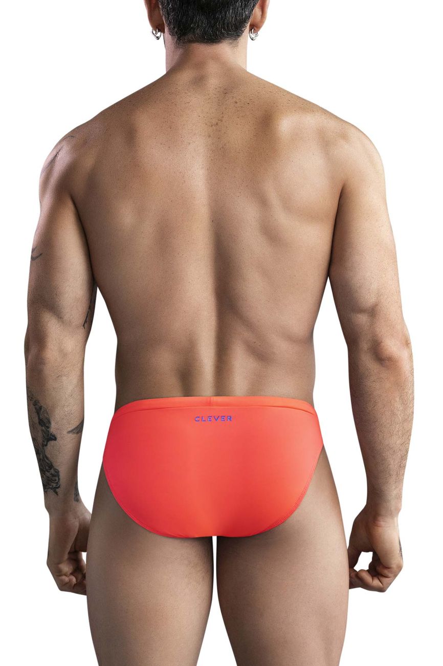 Clever 1735 Vivo Mens Stretch Swim Briefs Orange