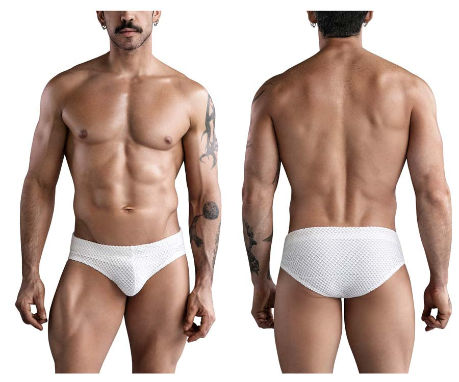 Clever 1743 Island Mens Swim Briefs White