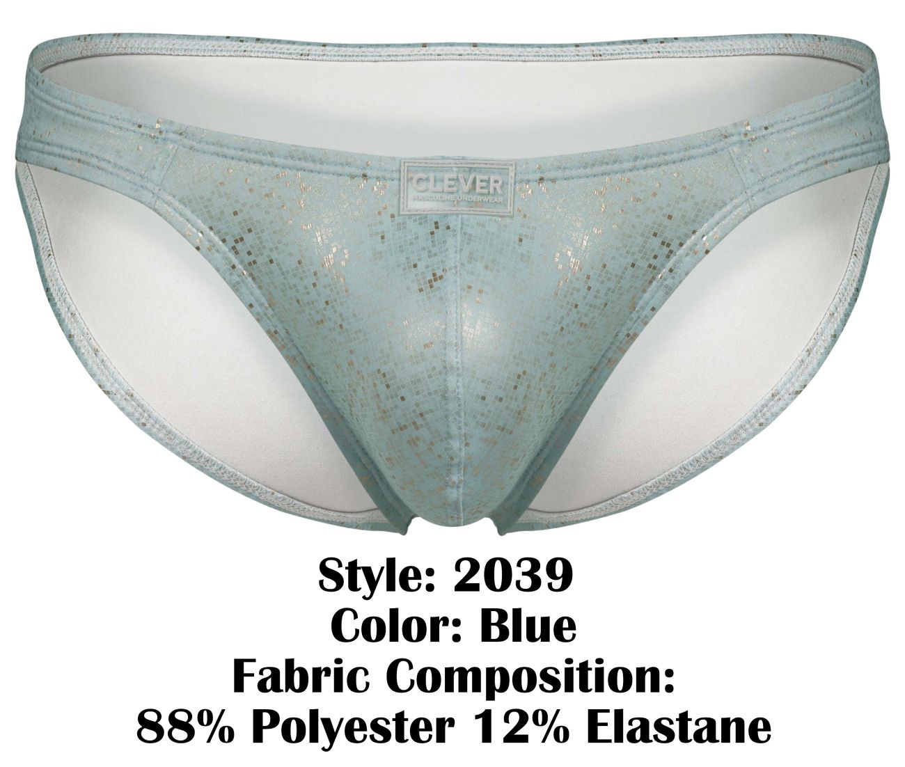 Clever 2039 Galaxy Mens Glitter Bikini Briefs Blue