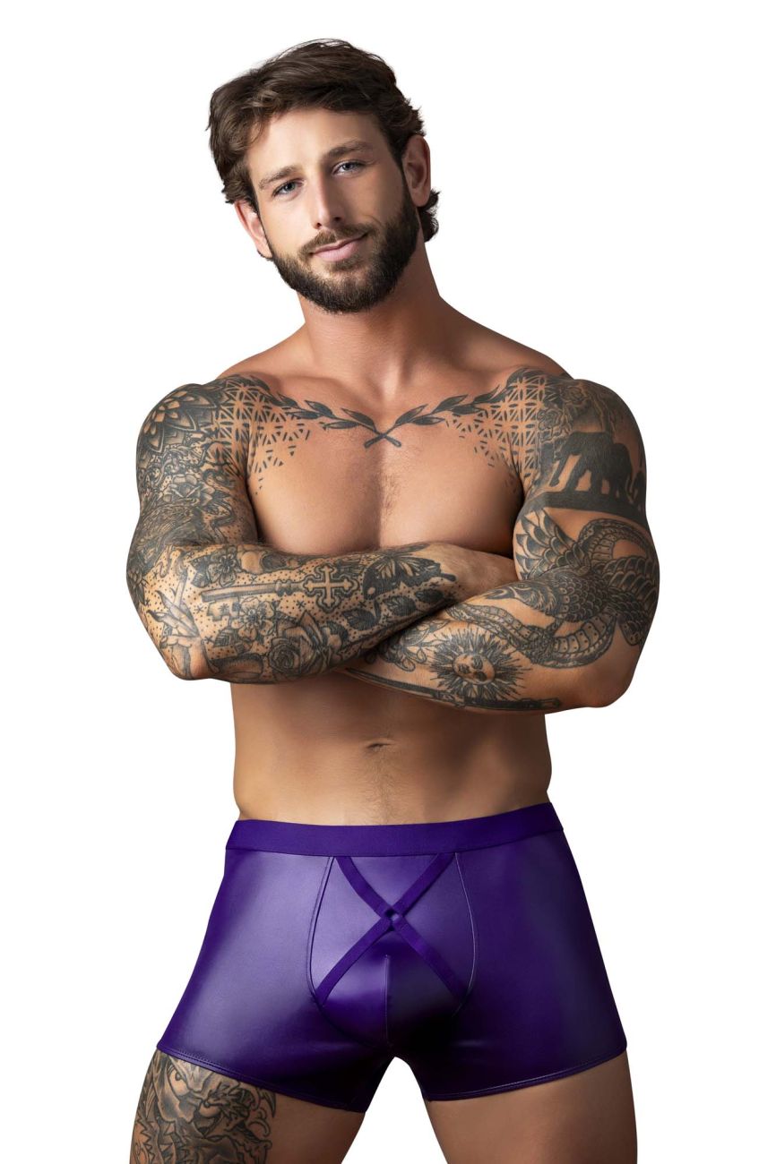 Male Power 152-302 Eggplant Mens Crossover Short Plum