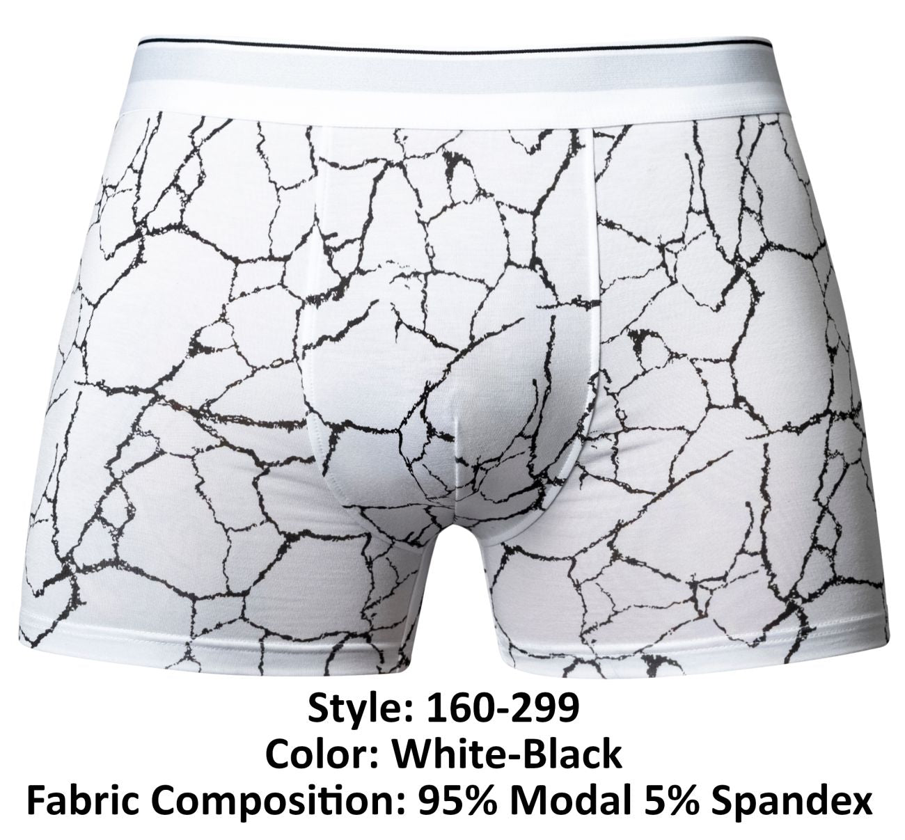 Male Power 160-299 Soo Cumfy Male Boxer Brief White-Black