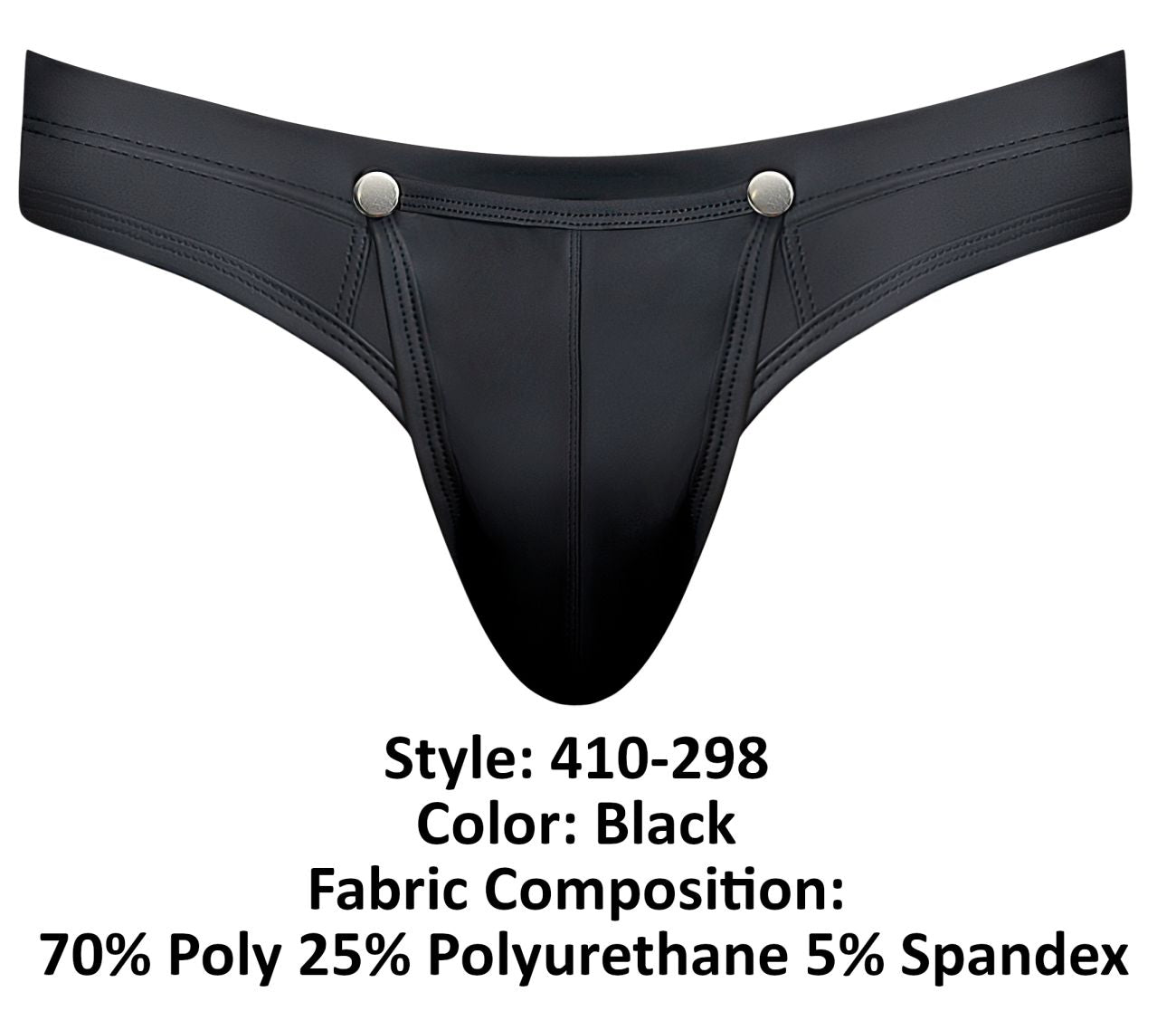 Male Power 410-298 Oh Snap Snap off front Male Thong Black