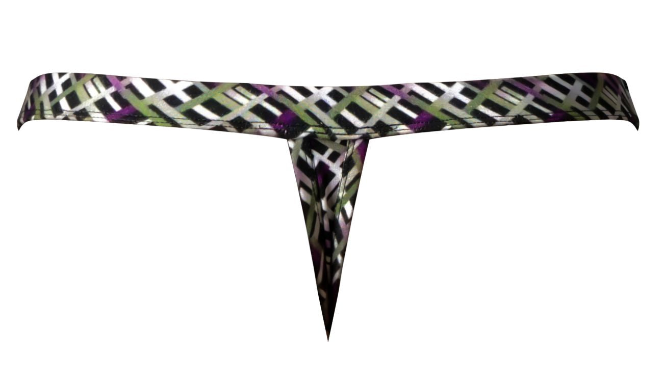 Male Power 419-303 Gridlocked Mens Thong Straps-Rings Printed