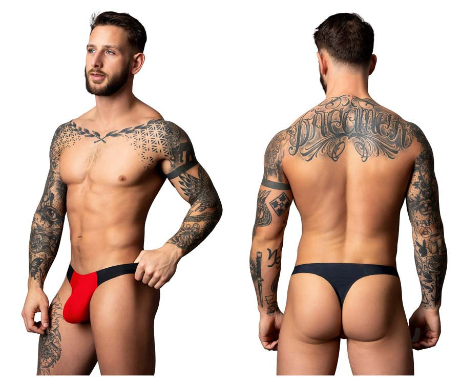 Male Power 442-300 Hot Mesh Male Bong Thong Black-Red