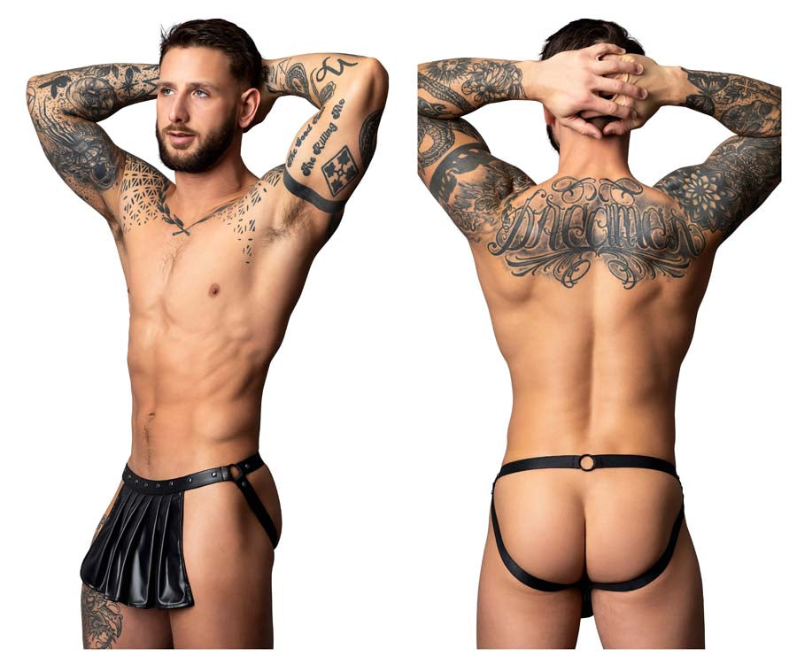 Male Power PAK-158 Mens Fetish Spartacus Jockstrap Black