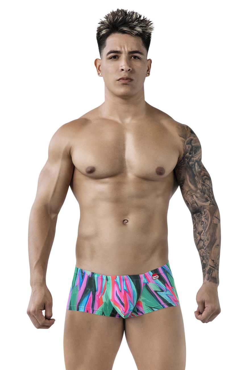 Pikante 1828 Abstract Colourful Festive Mens Trunks Green Multi