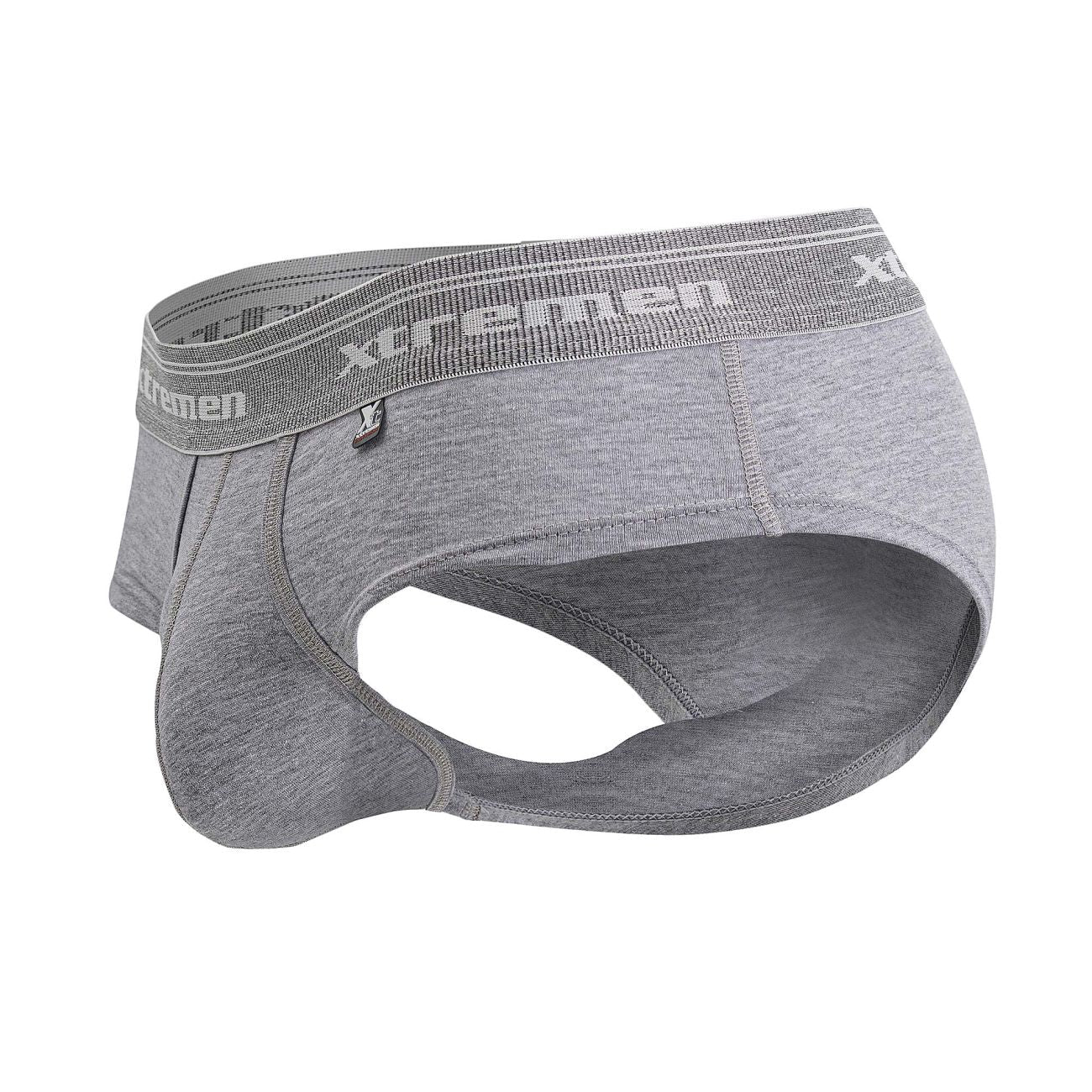 Xtremen 41315 Mens Cotton Blend Wide Side Briefs Jasper Gray
