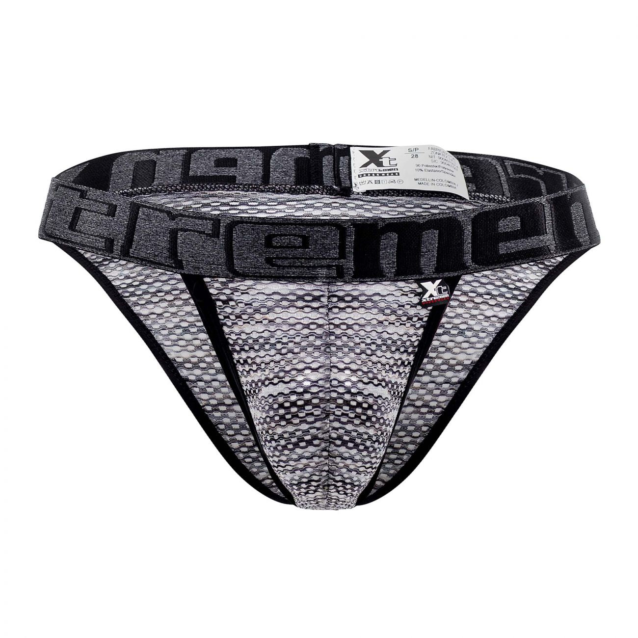 Xtremen 91098X Microfiber Mesh Bikini Black Plus Sizes