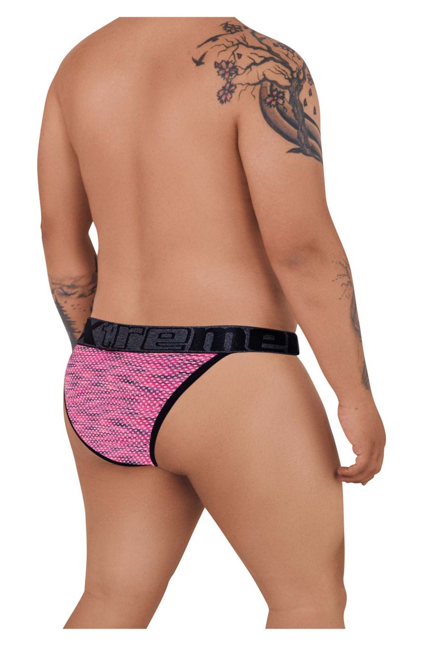 Xtremen 91098X Microfiber Mesh Bikini Pink Plus Sizes