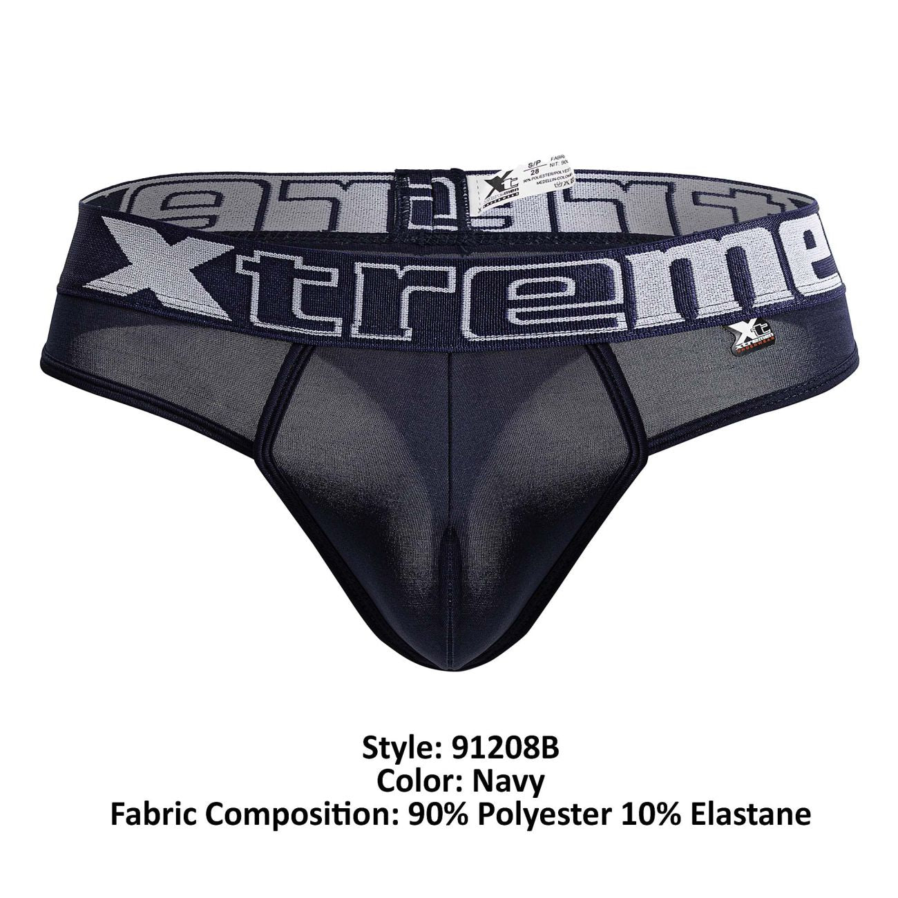 Xtremen 91208B Microfiber Mens Thongs Navy