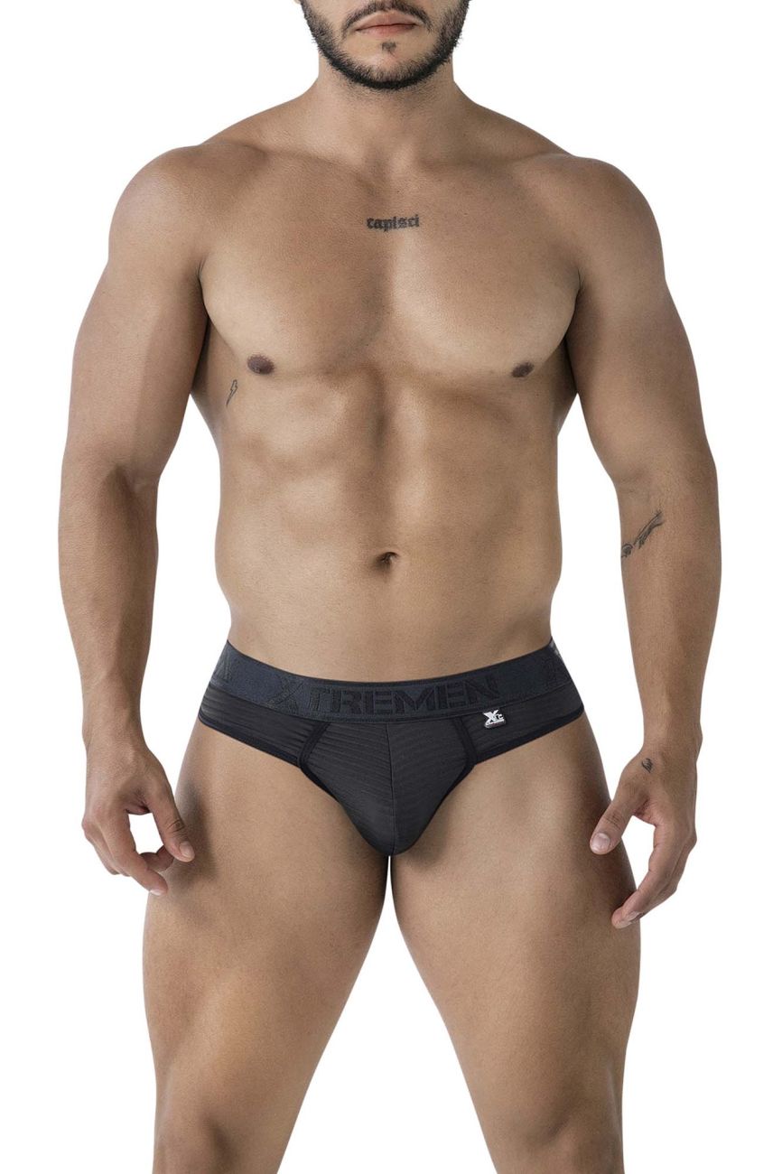 Xtremen 91211B Mens Soft Microfiber Thongs Black