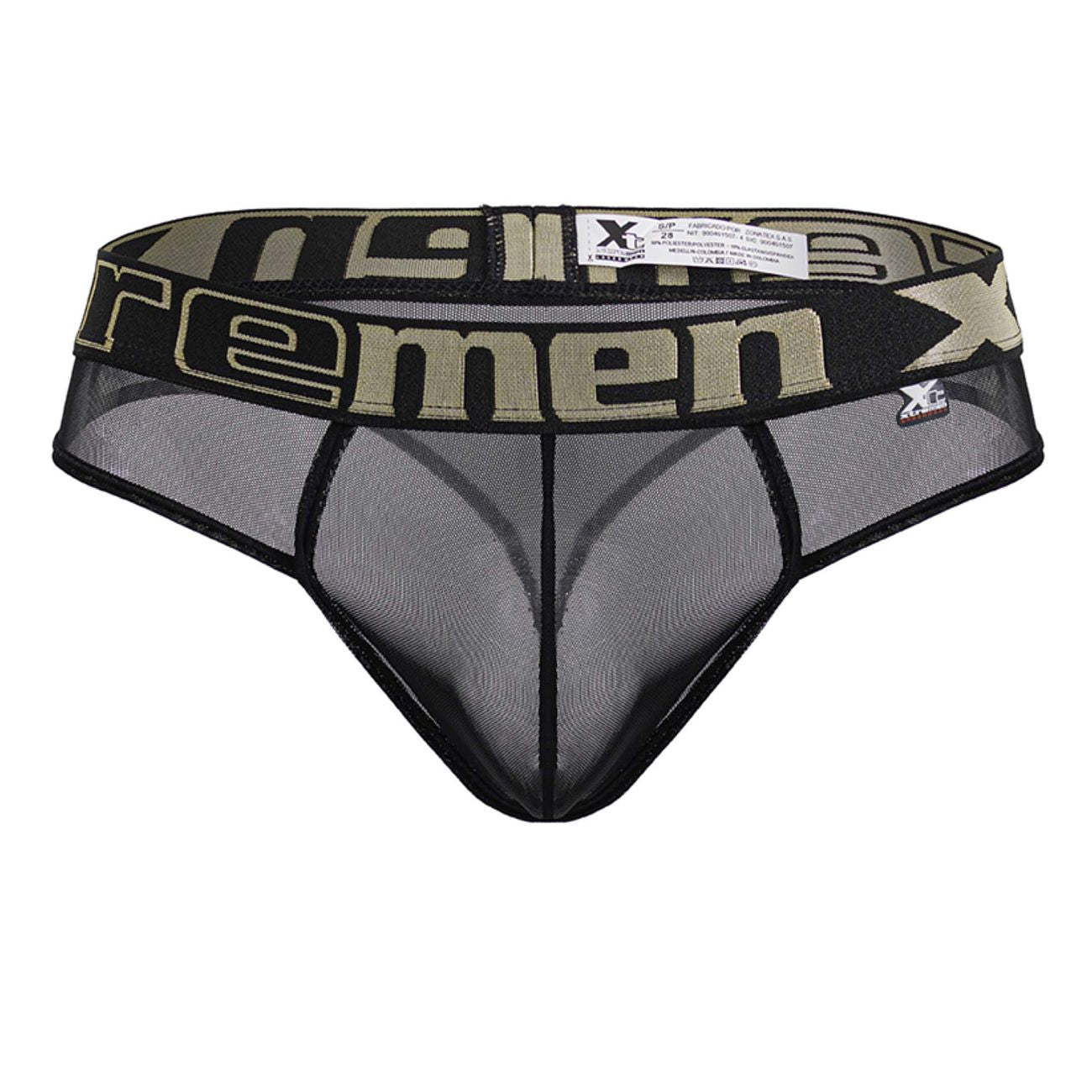 Xtremen 91235 Mens Sheer Microfiber Thong Black