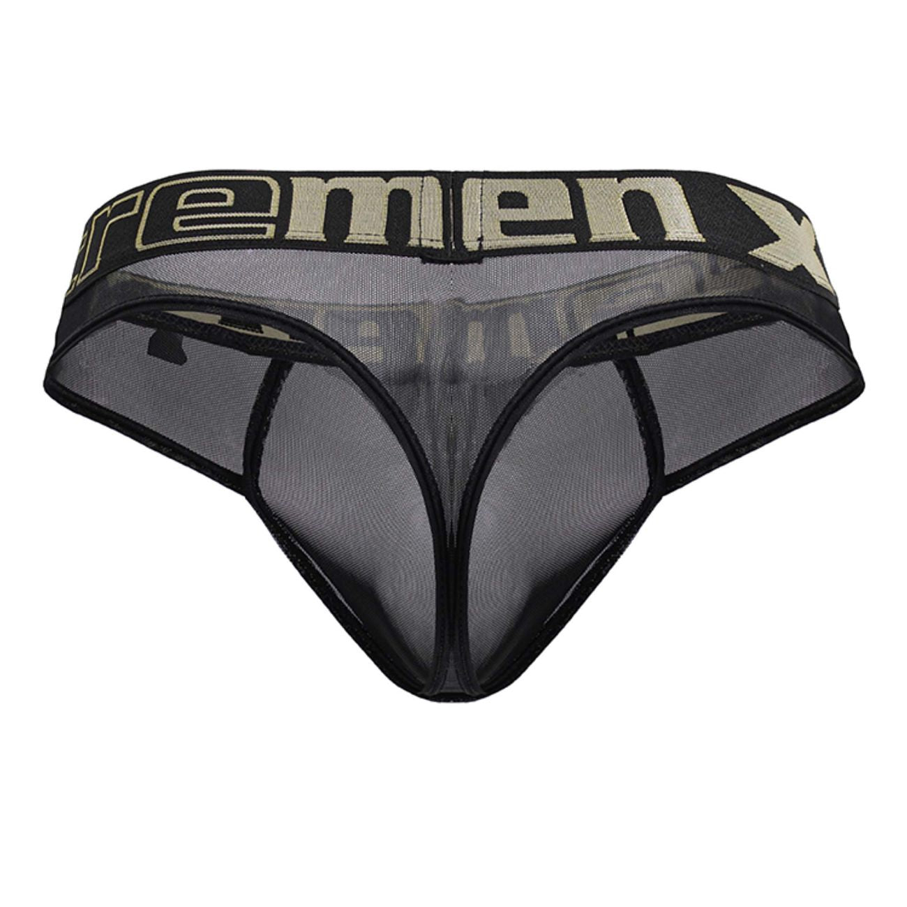 Xtremen 91235 Mens Sheer Microfiber Thong Black
