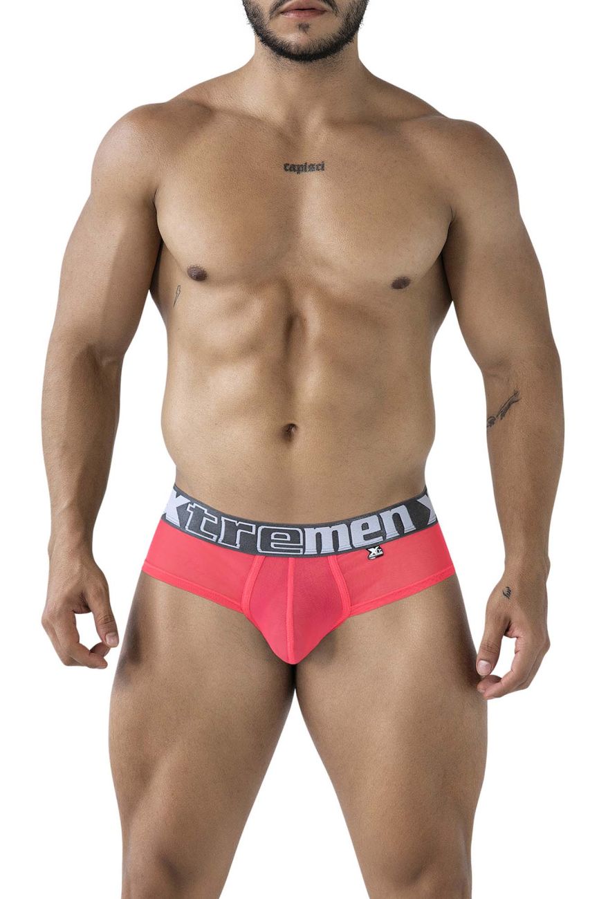 Xtremen 91236 Mens Sheer Microfiber Briefs Fuchsia