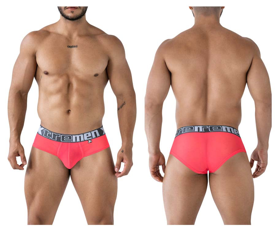 Xtremen 91236 Mens Sheer Microfiber Briefs Fuchsia