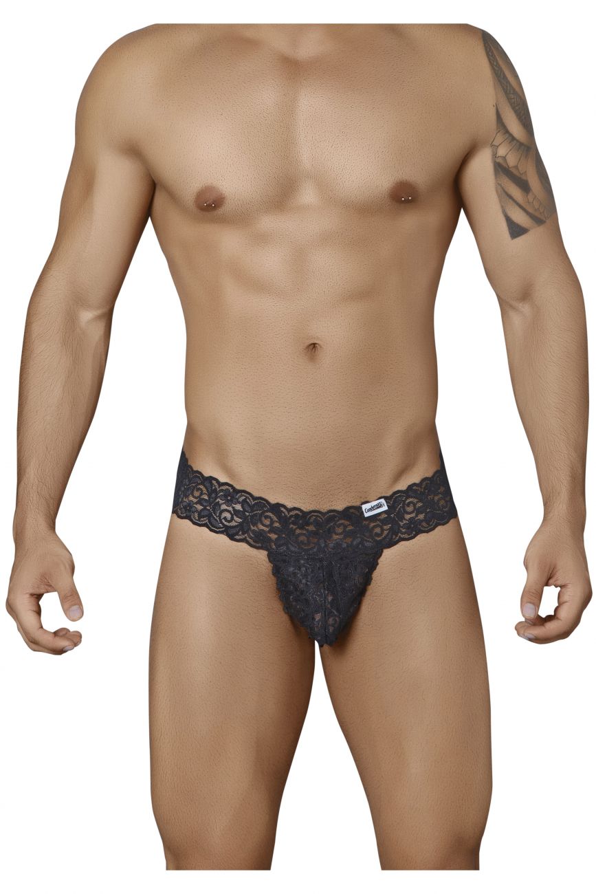 CandyMan 99315 Peek a Boo Thong Black