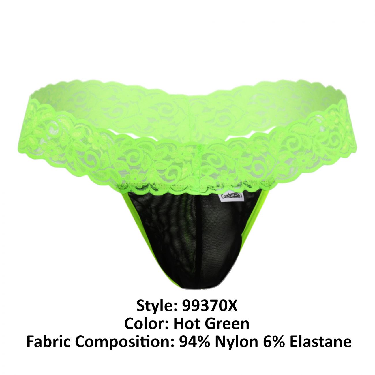 CandyMan 99370X Alluring Thongs Hot Green Plus Sizes