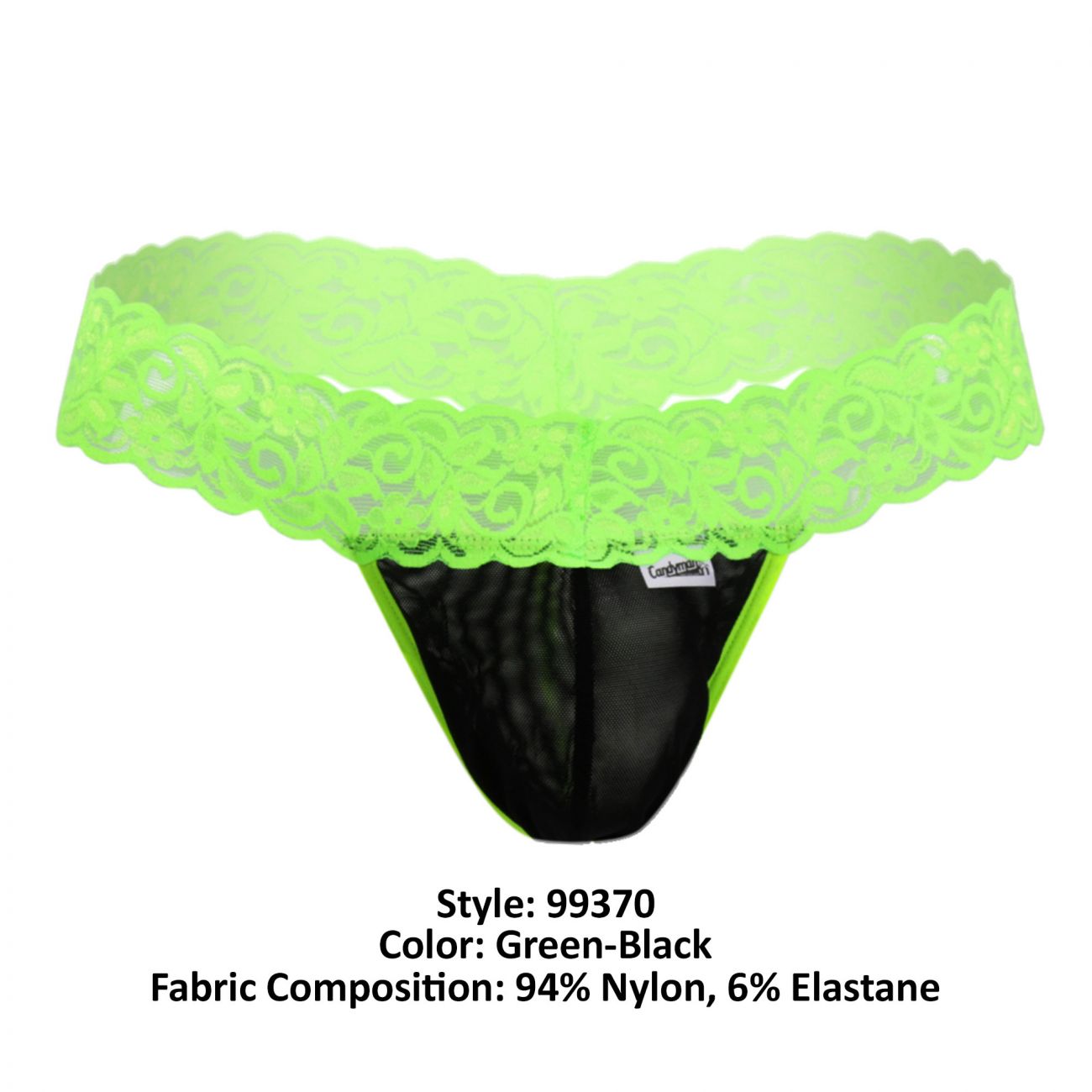 CandyMan 99370 Thongs Green and Black