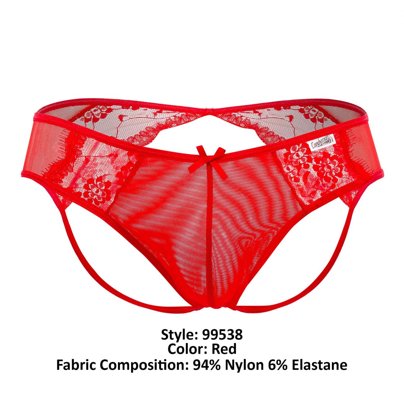 CandyMan 99538 Sexy Lace Jockstrap Red