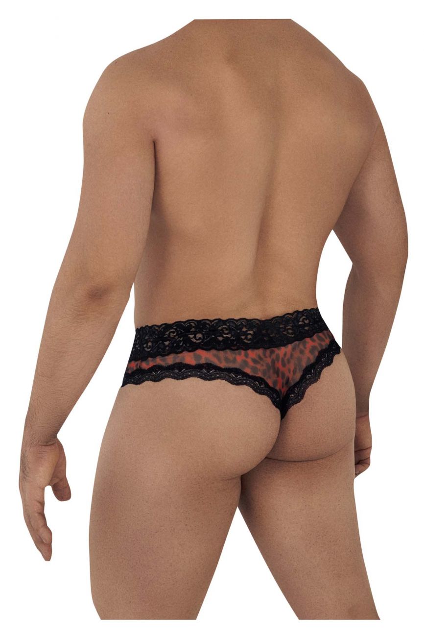 CandyMan 99596 Mesh-Lace Thongs Leopard Print