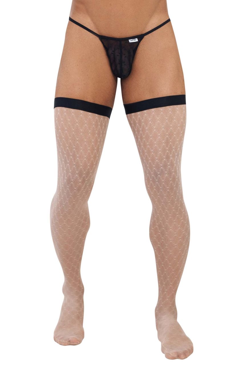 CandyMan 99735 Mesh Thigh Highs Black