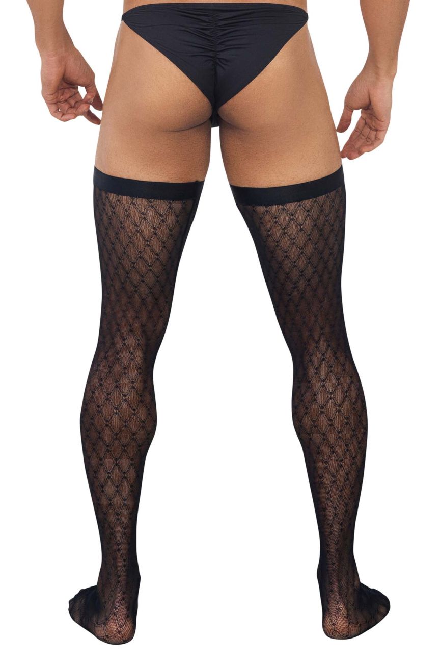 CandyMan 99735 Mesh Thigh Highs Black