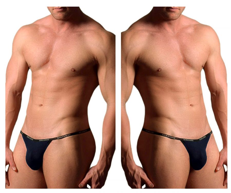 Doreanse 1330-NVY Ribbed Modal T-thong