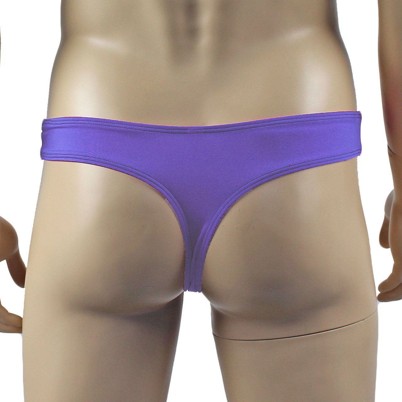 Mens Glamour Wide Front Thong (lilac & black plus other colours)
