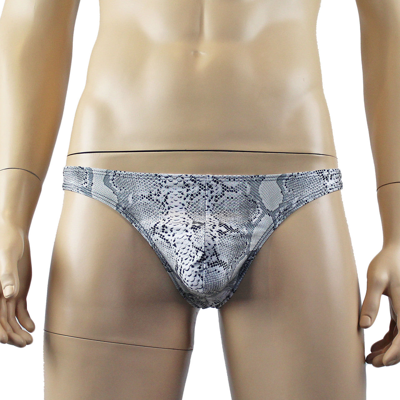 Mens Grey Snake Print G string Thong