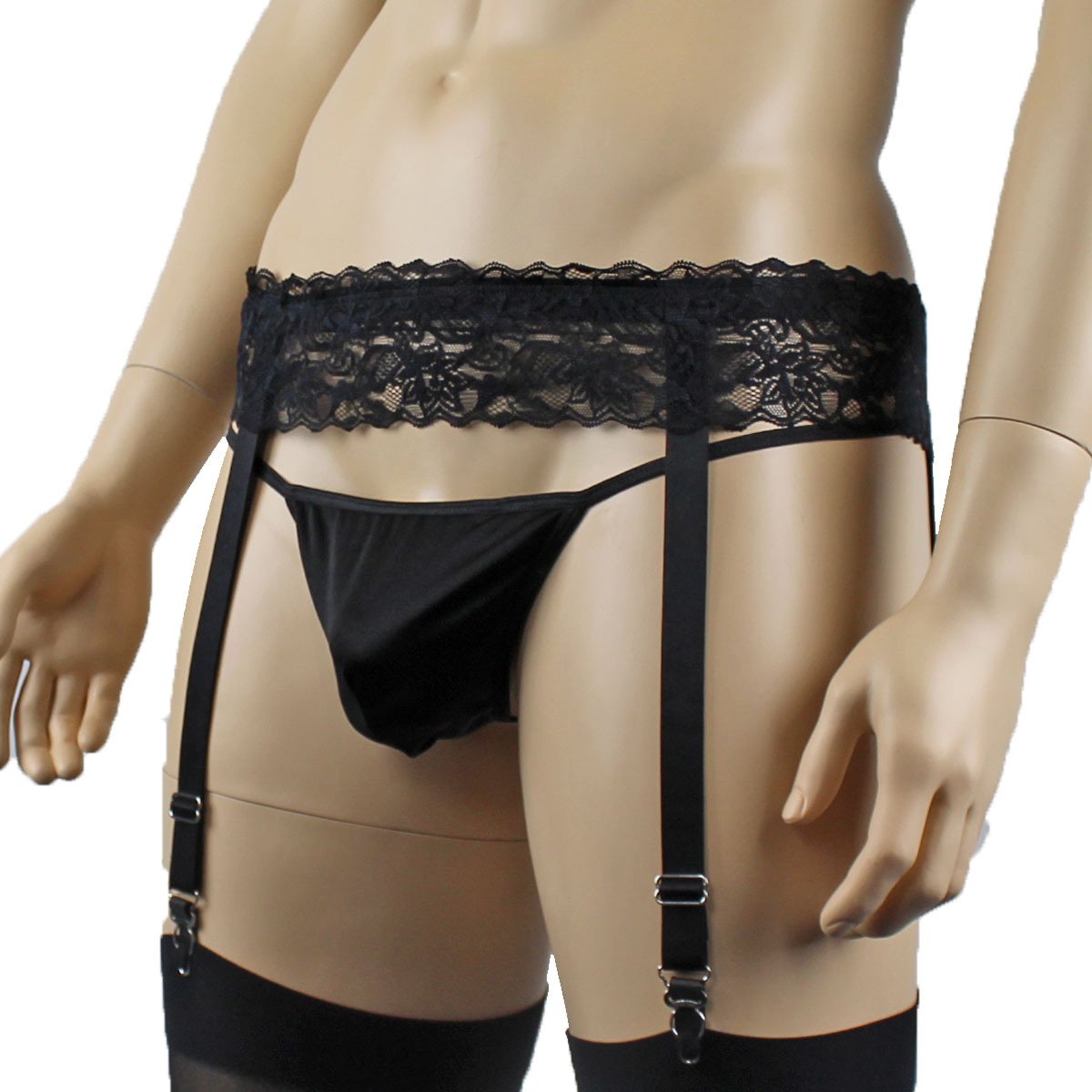 Mens Lace Garter Belt Mens Lingerie and Underwear (black plus other colours)
