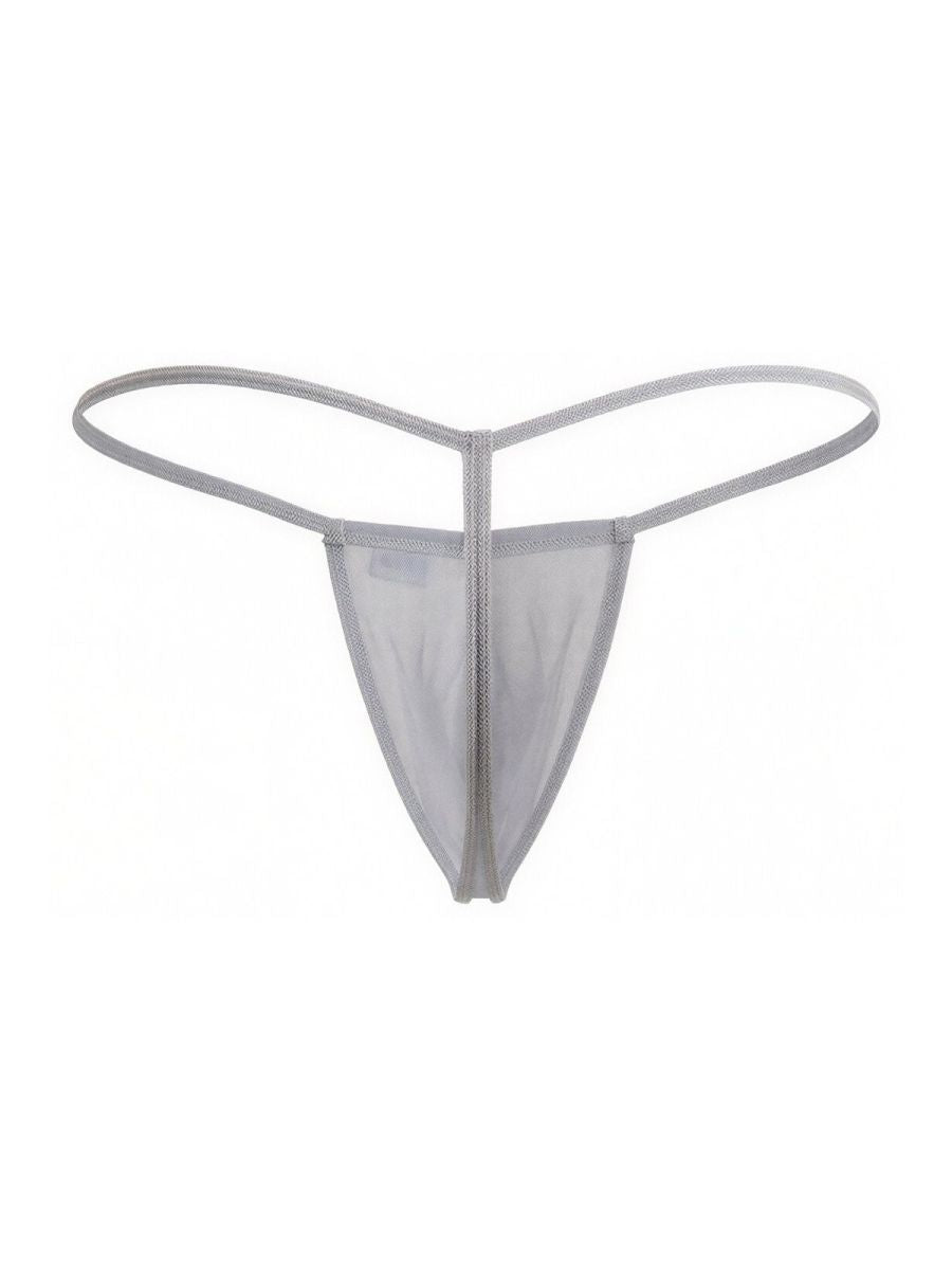 CandyMan 9586 Mens Sexy G-string Thong Gray Mesh