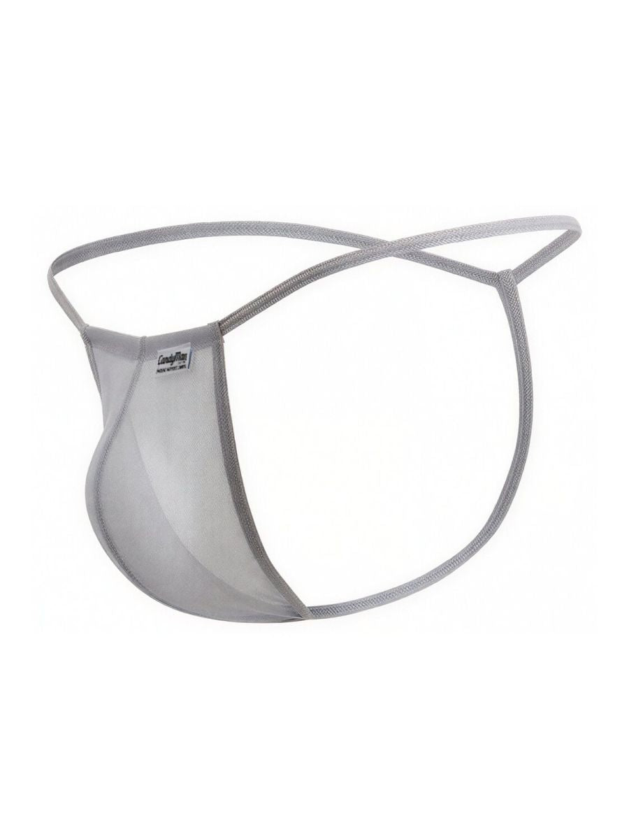 CandyMan 9586 Mens Sexy G-string Thong Gray Mesh
