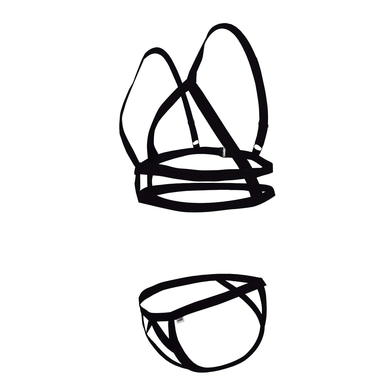 CandyMan 99822 Two Piece Lingerie Outfit Black