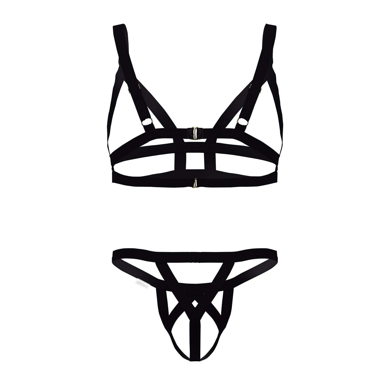 CandyMan 99822 Two Piece Lingerie Outfit Black