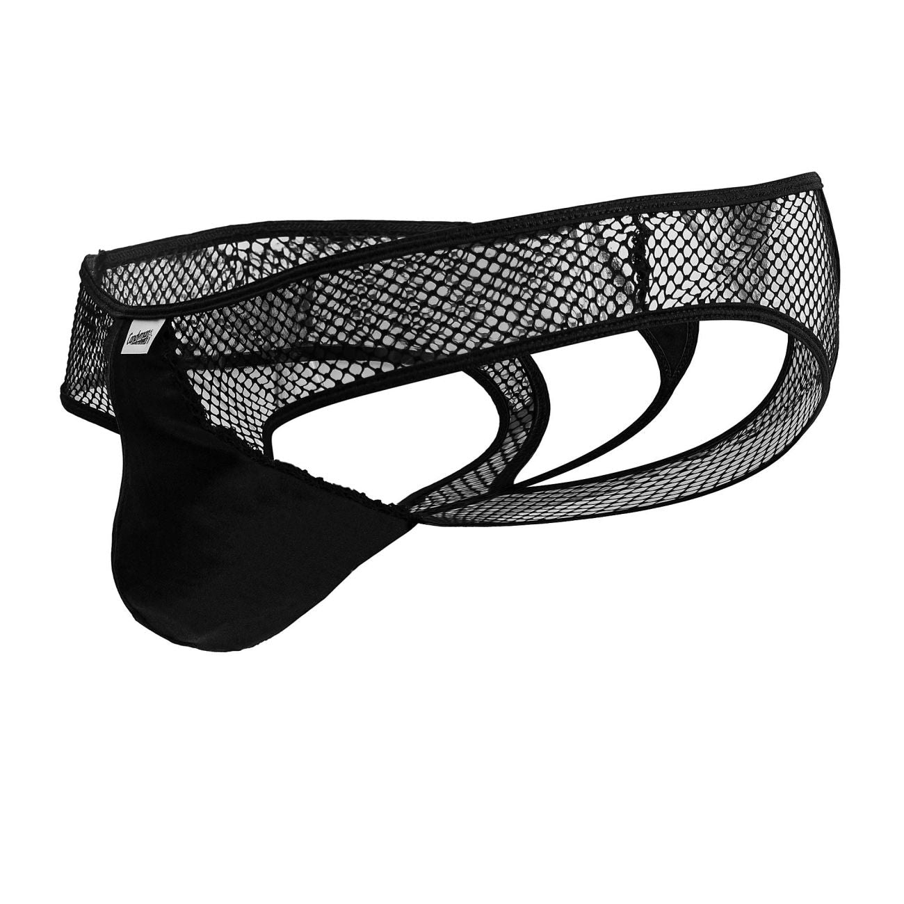 CandyMan 99826 Male Fishnet Thongs Black