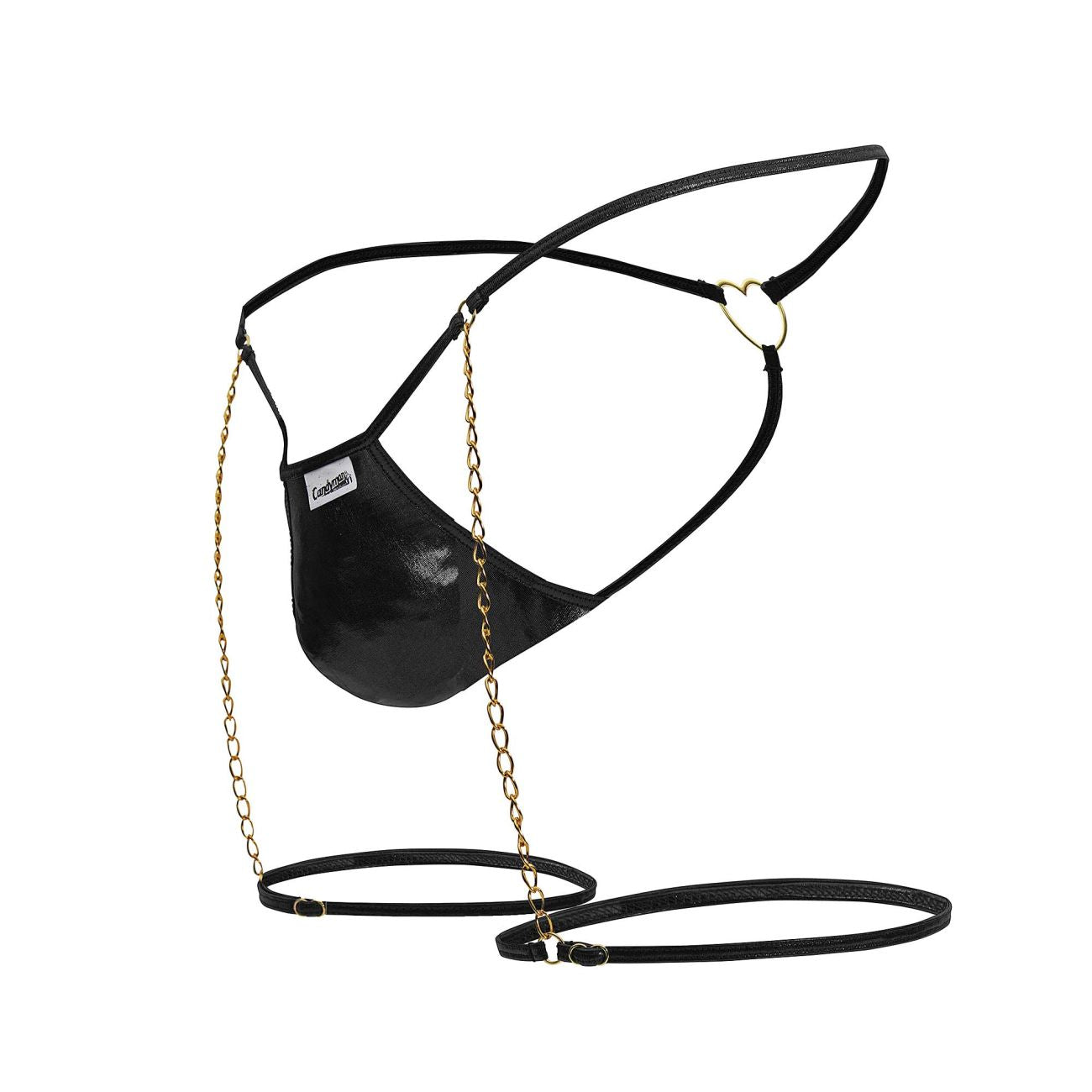 CandyMan 99827 Chain-Garter Thongs Black